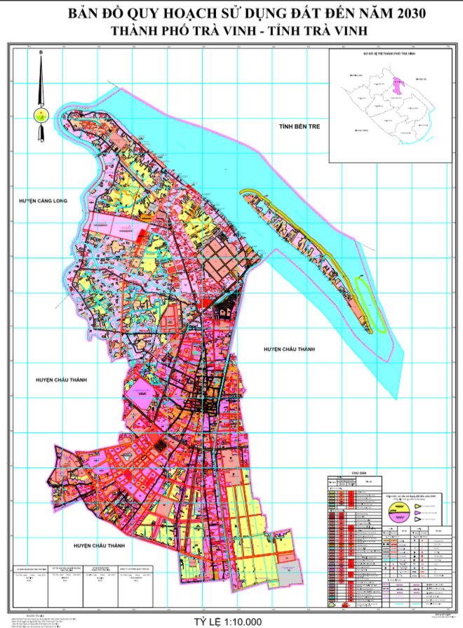 Bản đồ quy hoạch sử dụng đất Thành phố Trà Vinh đến năm 2030