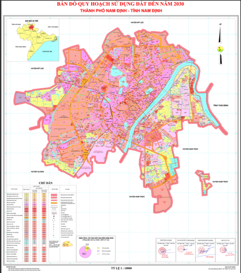 Bản đồ quy hoạch sử dụng đất Thành phố Nam Định đến năm 2030