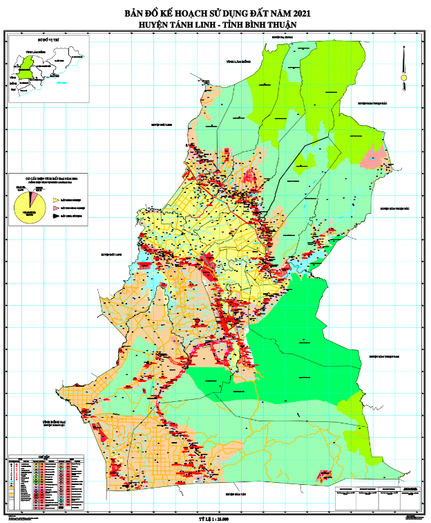 Bản đồ quy hoạch sử dụng đất Huyện Tánh Linh đến năm 2021