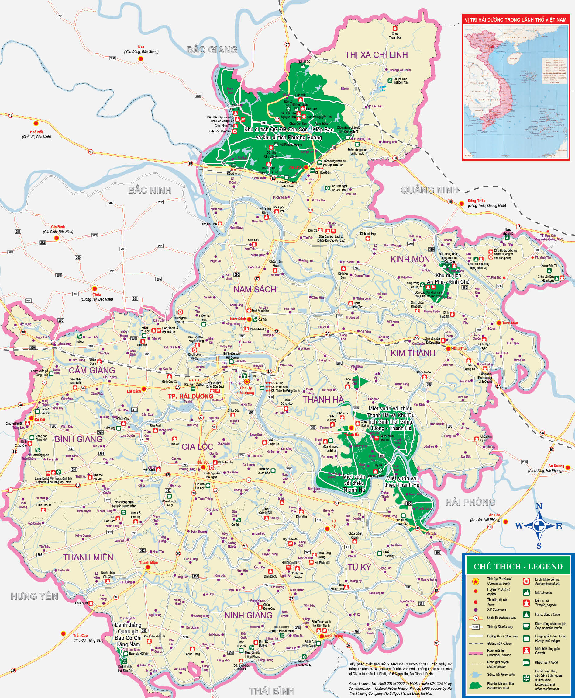 Bản đồ hành chính huyện Kim Thành