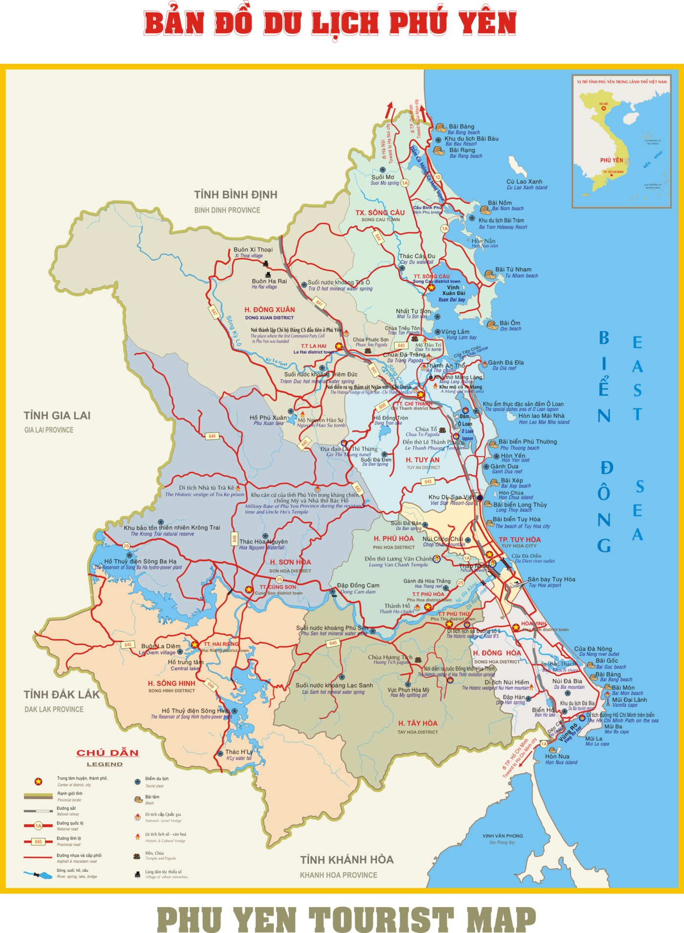 Bản đồ các xã tại huyện Đồng Xuân