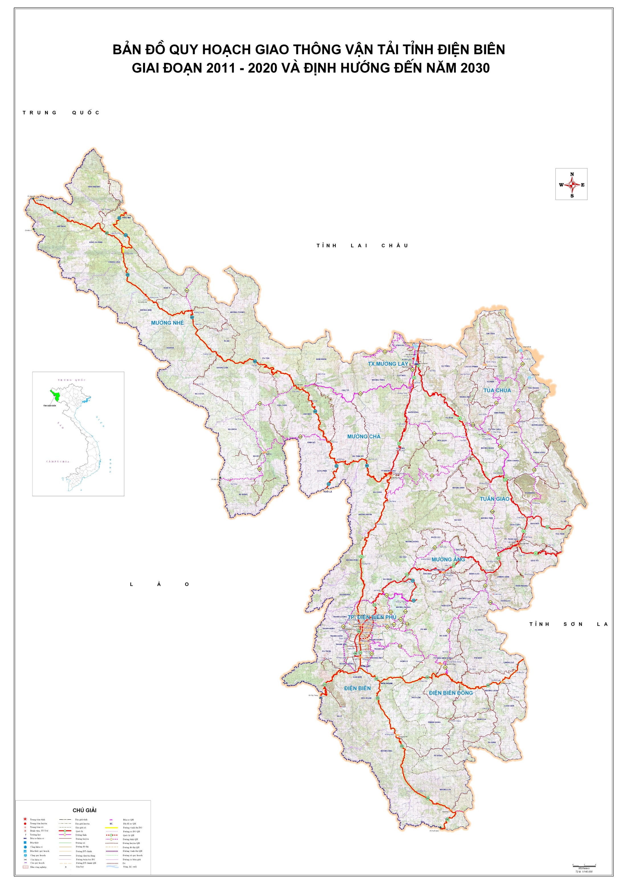 Bản đồ hành chính Huyện Điện Biên Đông 