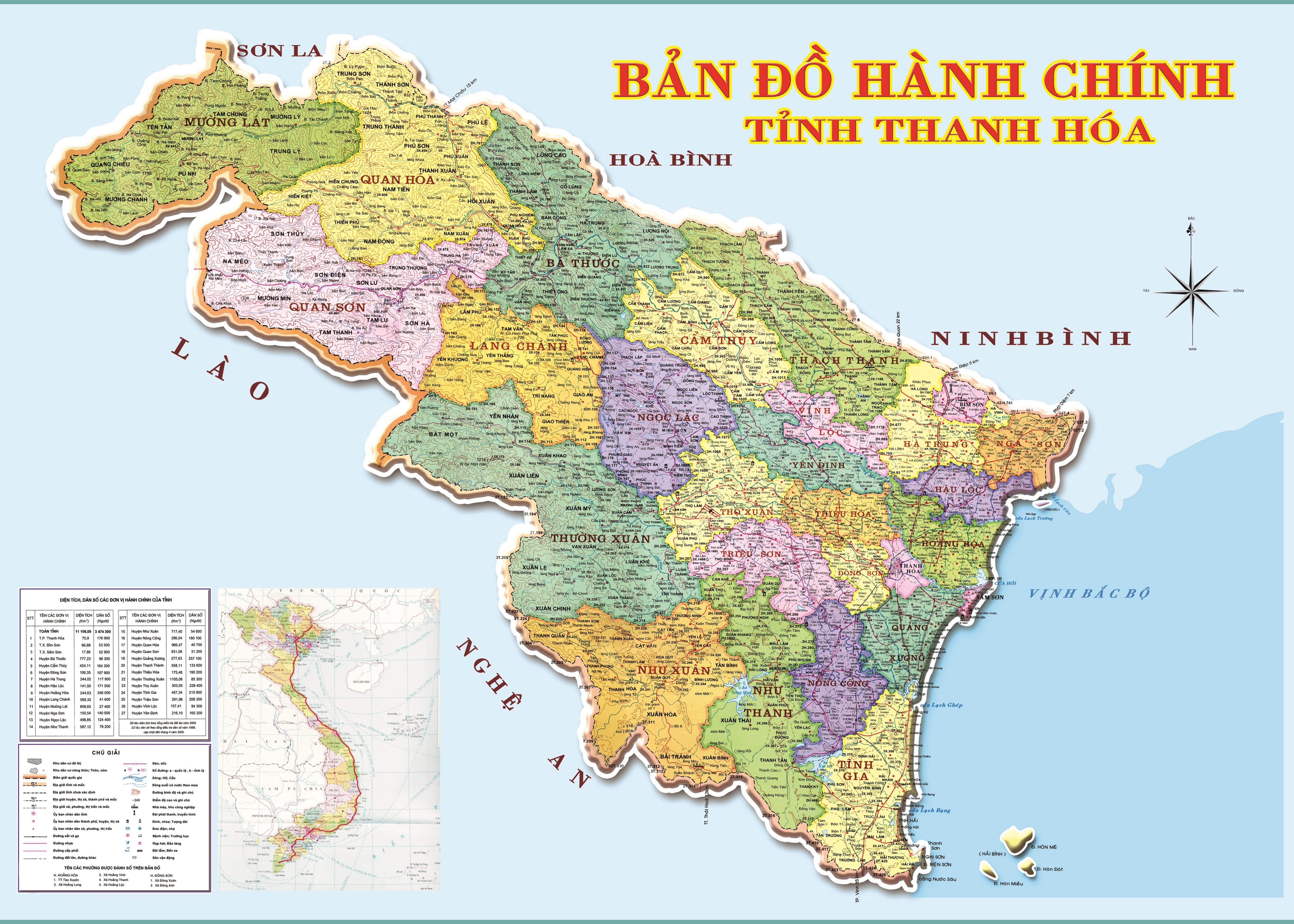 Bản đồ hành chính tỉnh Nghệ An năm 2022